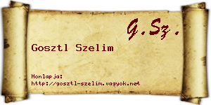 Gosztl Szelim névjegykártya